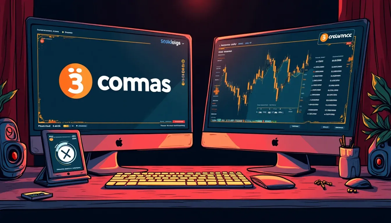 3Commas and Pionex logos with bot icons and fee comparison chart