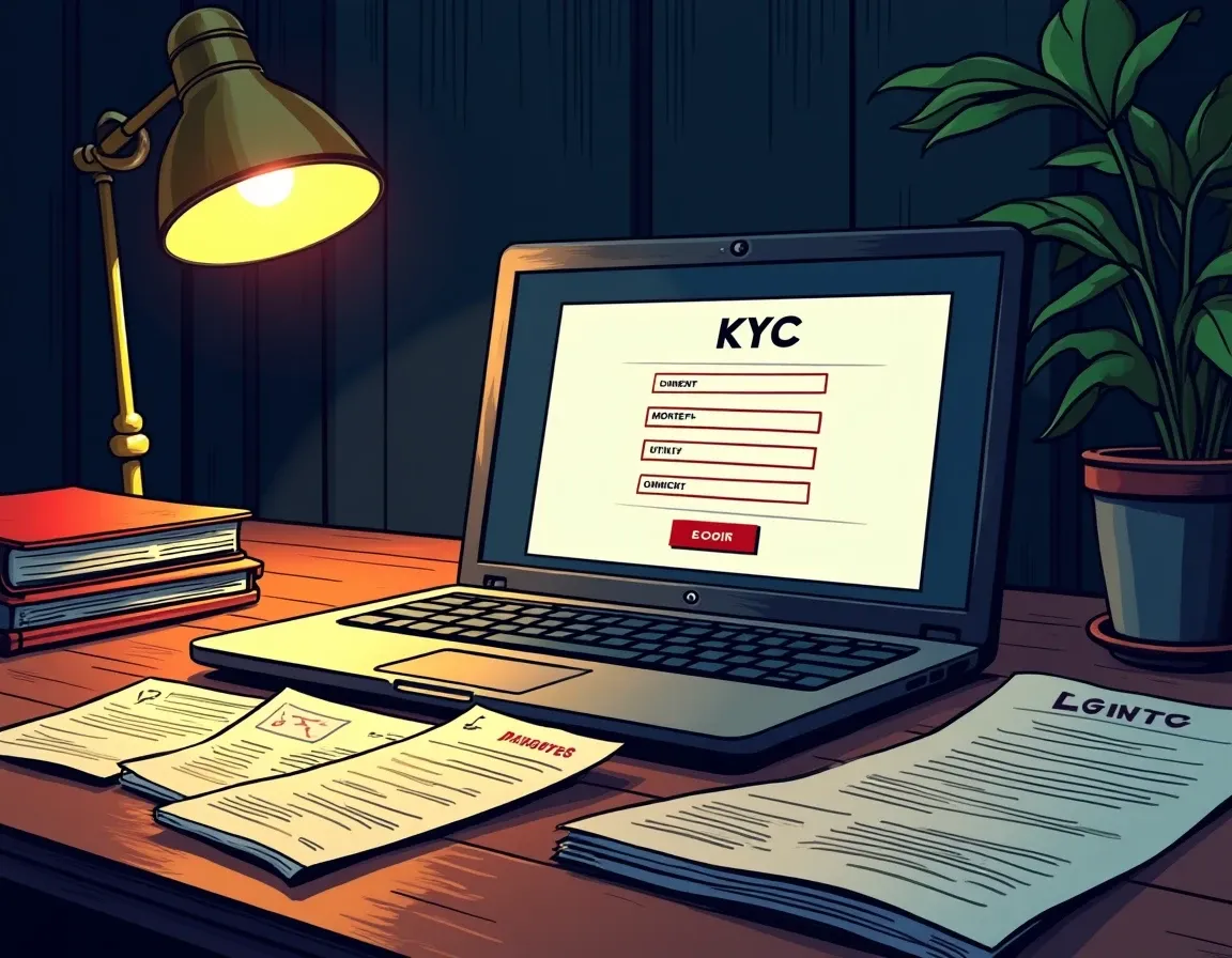 Government ID and utility bill prepared for crypto casino KYC verification process