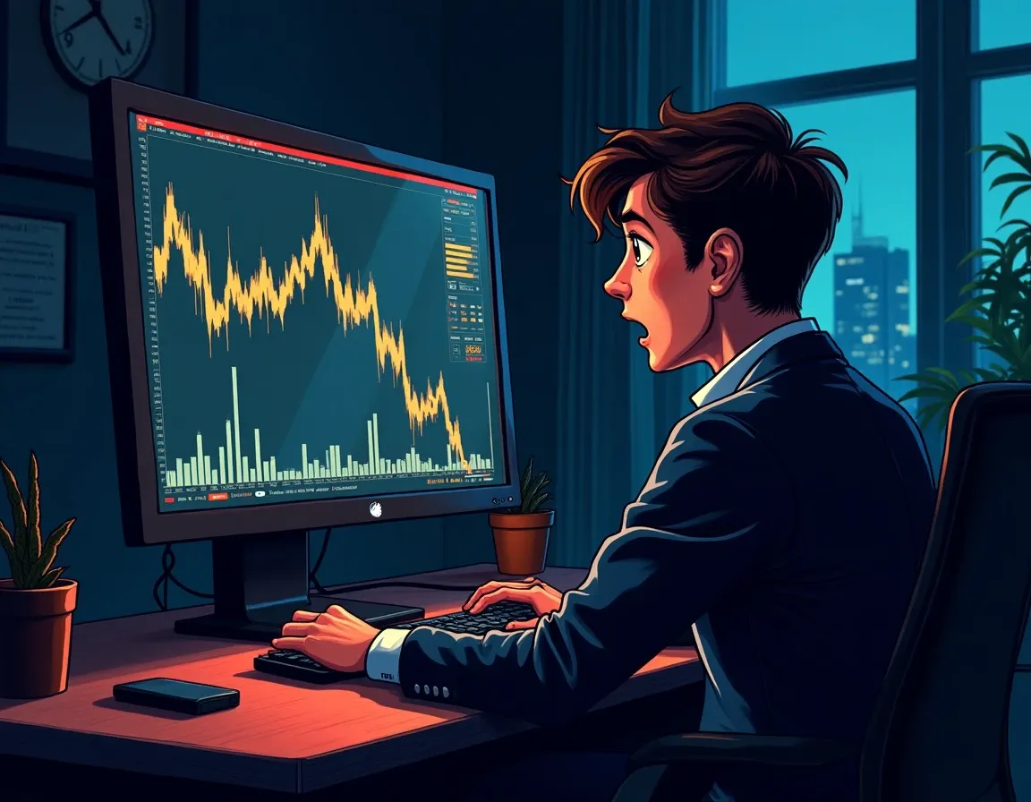 Trader monitoring volatile cryptocurrency price movements that threaten collateral position health