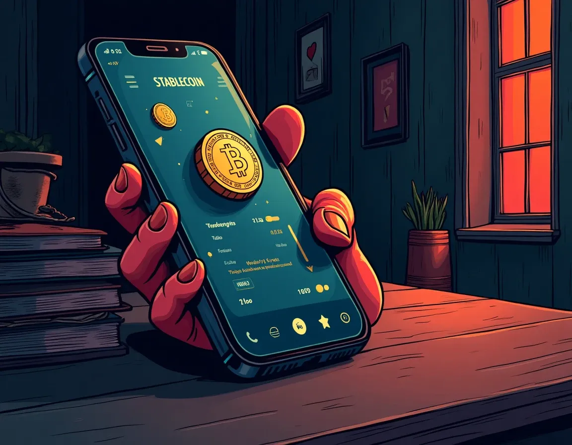 Mobile screen showing Layer 2 stablecoin withdrawal with reduced gas fees on crypto exchange