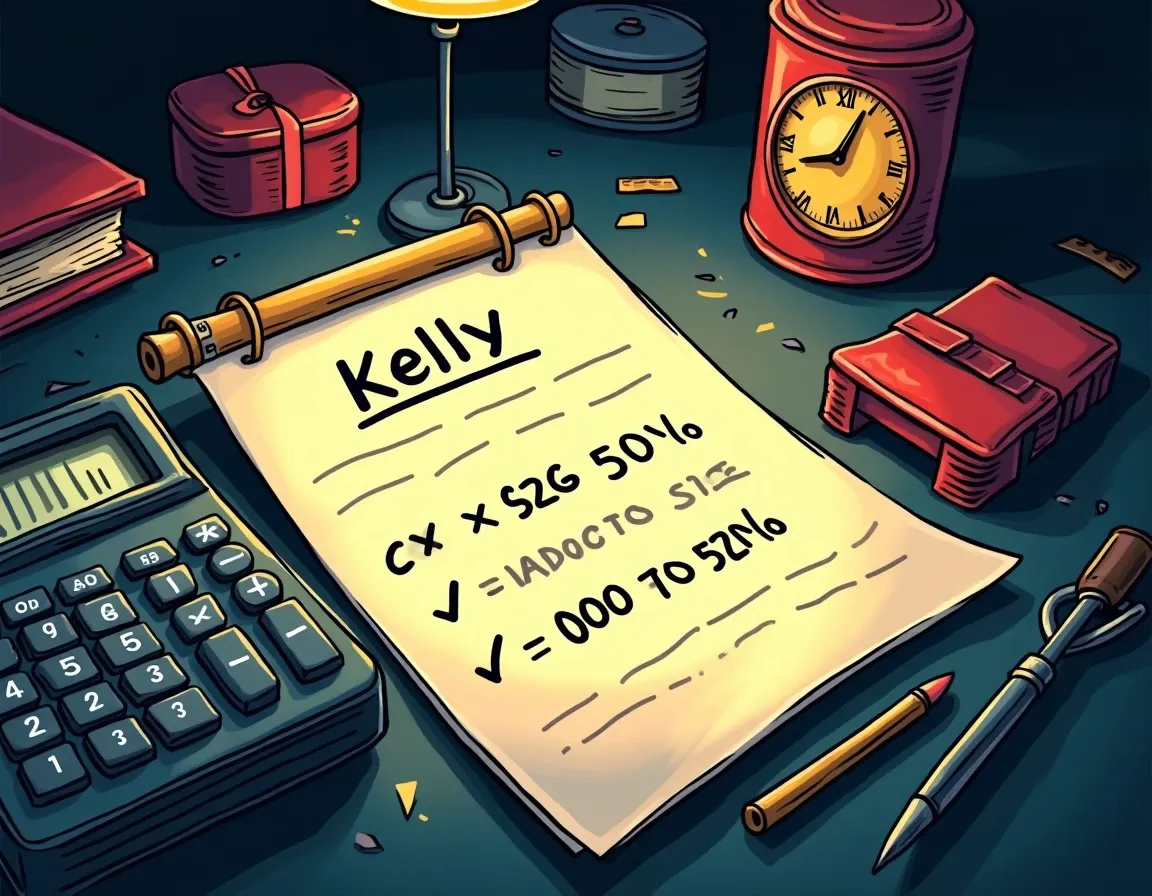 Kelly criterion formula with position sizing calculator and stop-loss percentage reference markers