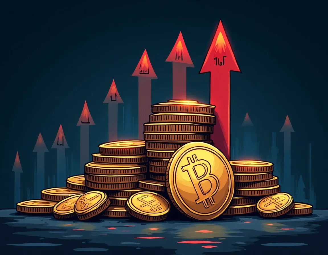 Cryptocurrency collateral tokens with liquidation threshold warning markers