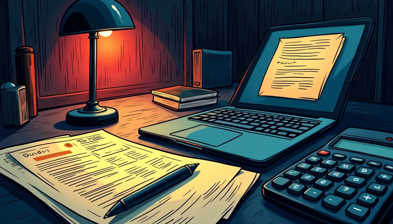 Tax documents and calculator on desk for crypto tax software comparison