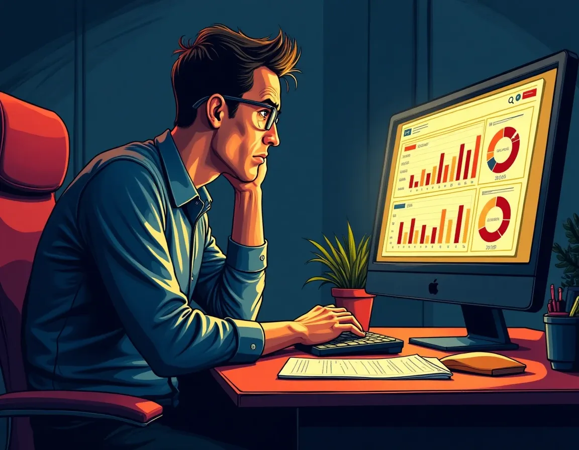 Person examining complex DeFi transaction data on computer screen for tax reporting