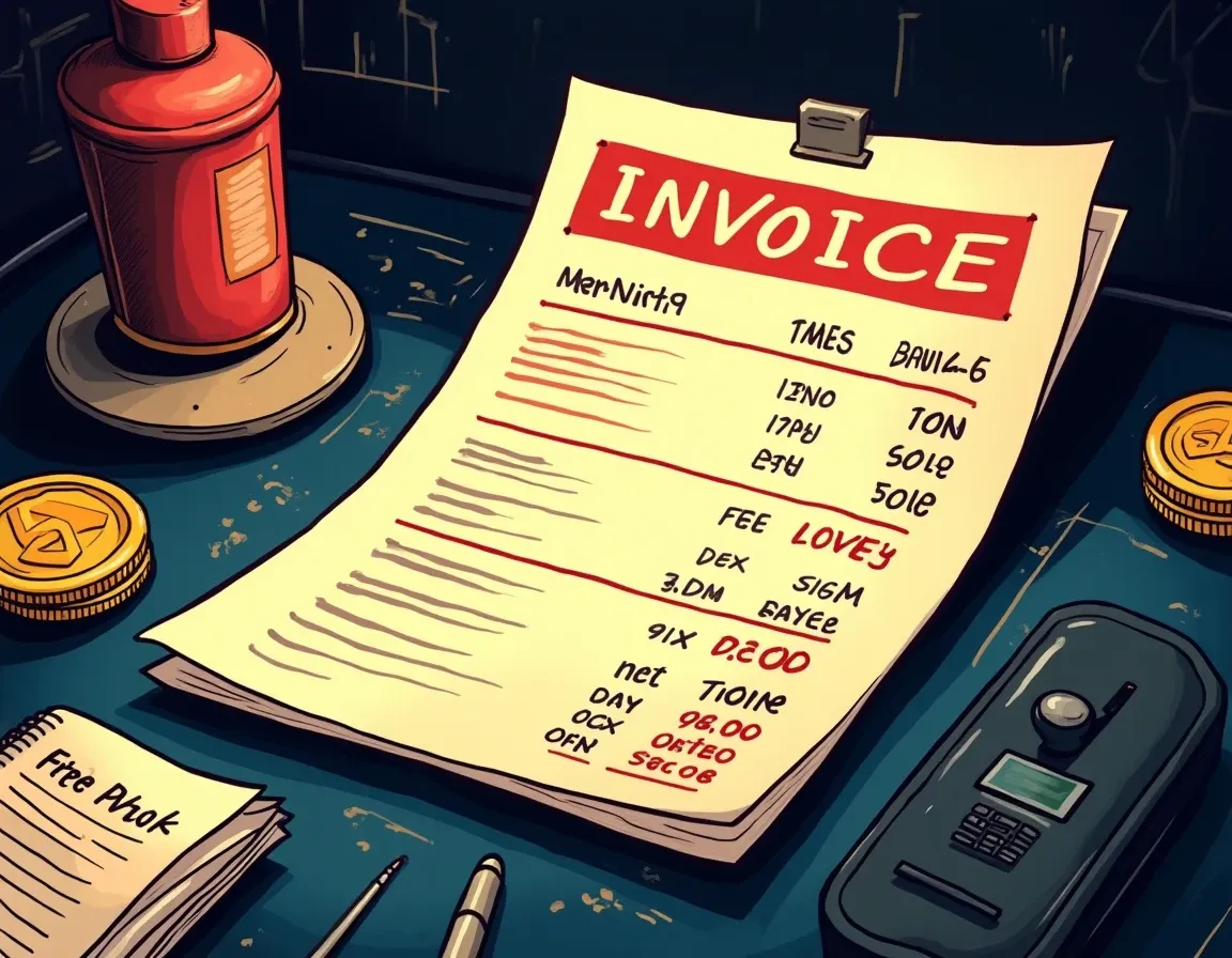 Subscription invoice and profit-loss statement displaying trading bot fee structures and net returns