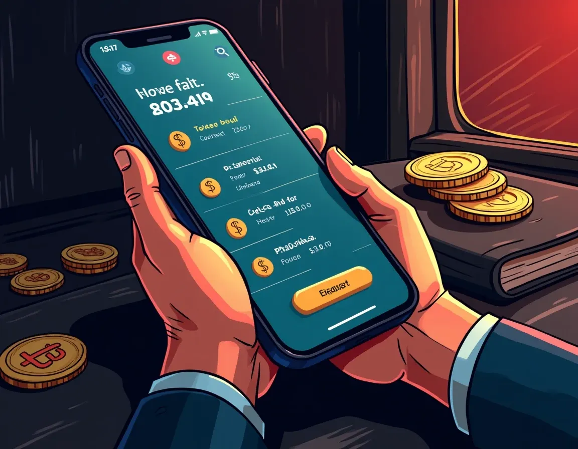 Cryptocurrency wallet interface showing simulated transaction preview with incoming and outgoing token amounts