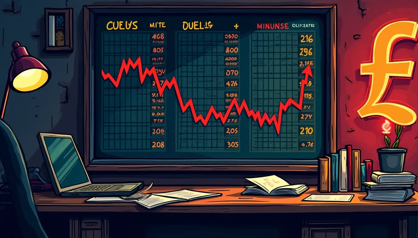 Currency exchange rate board showing volatile foreign exchange rates and economic crisis