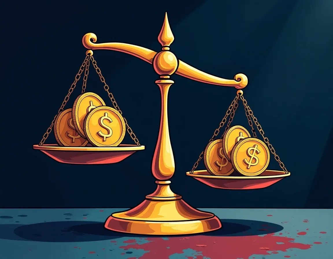 Balance scale with DAI tokens comparing SparkLend and Aave lending protocol options
