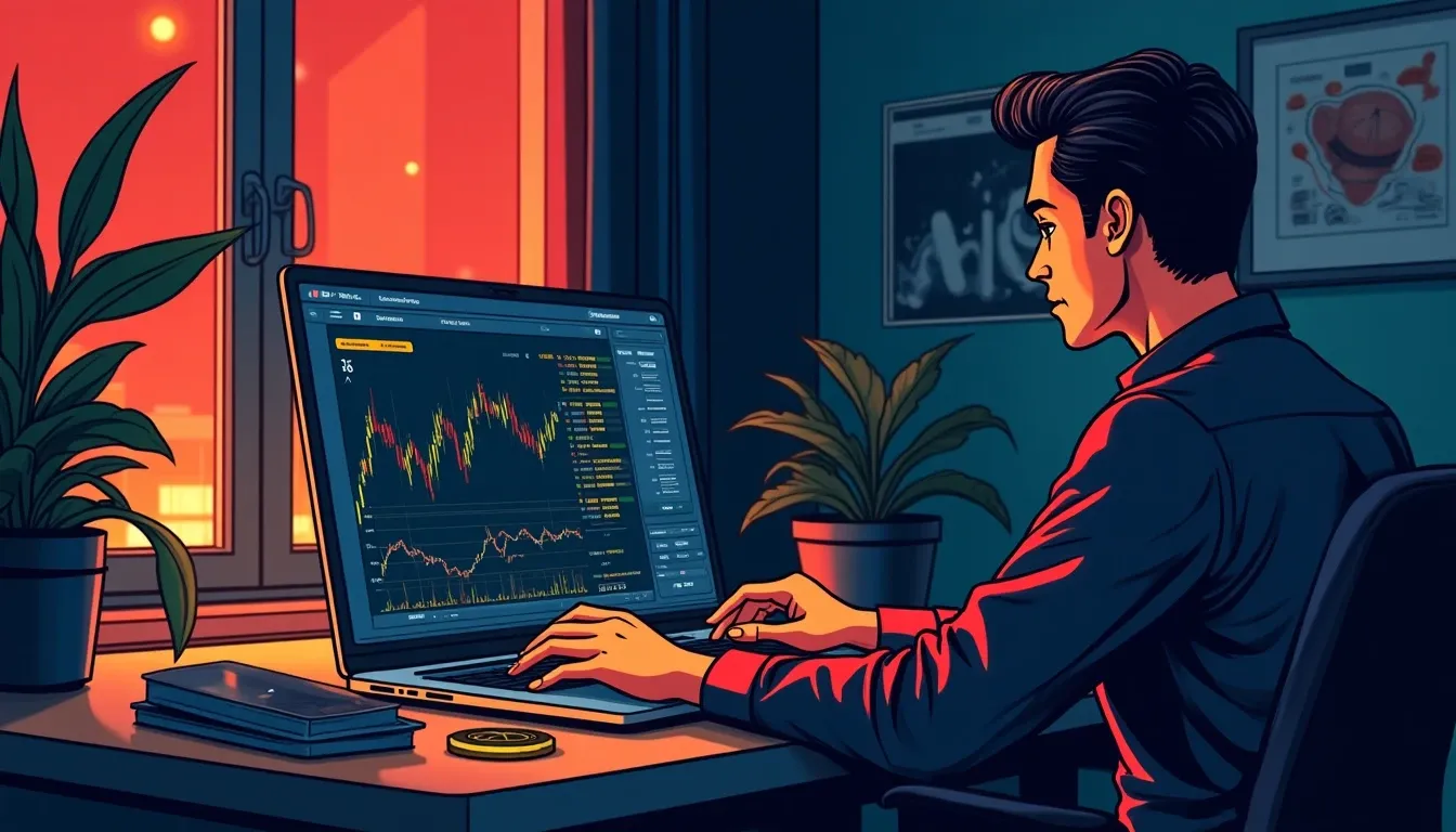 Automated trading bot interface showing buy and sell orders on cryptocurrency exchange platform