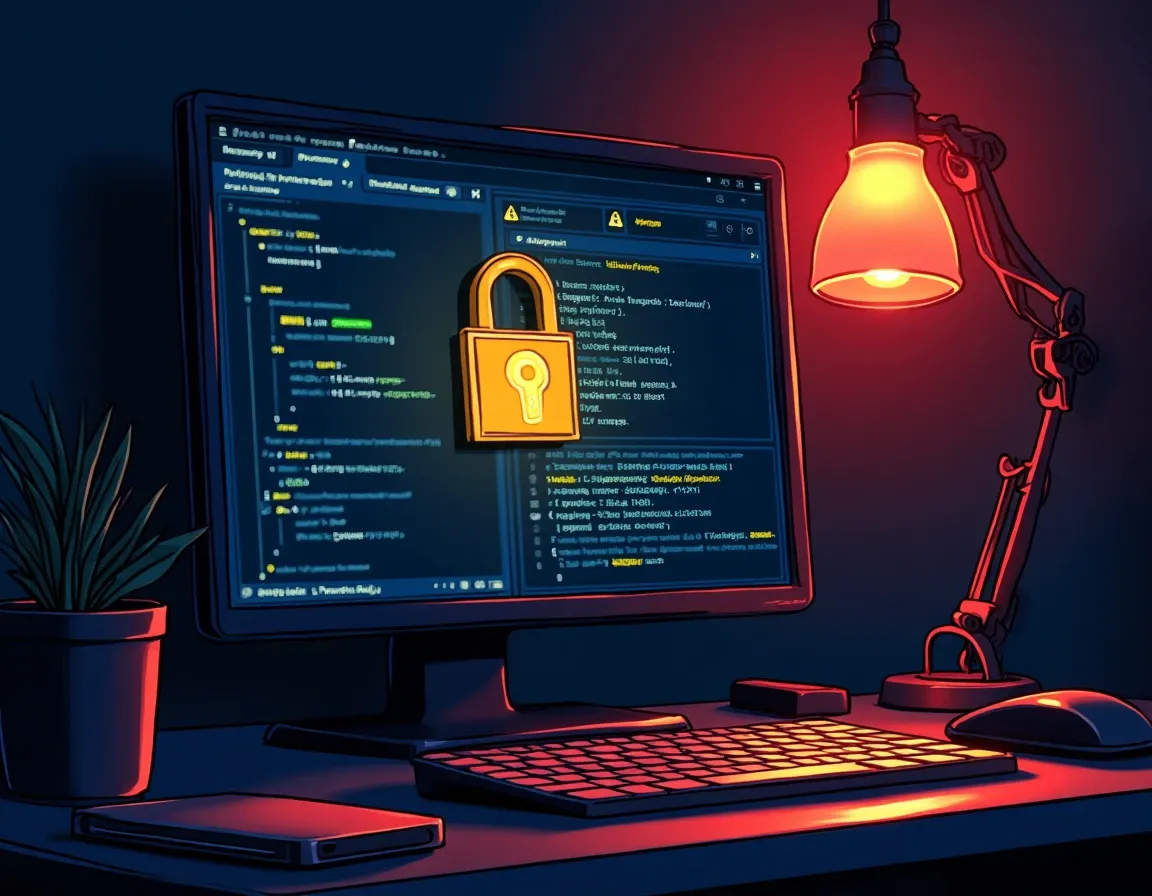Smart contract vulnerability warning screen showing code audit and security exploit detection interface