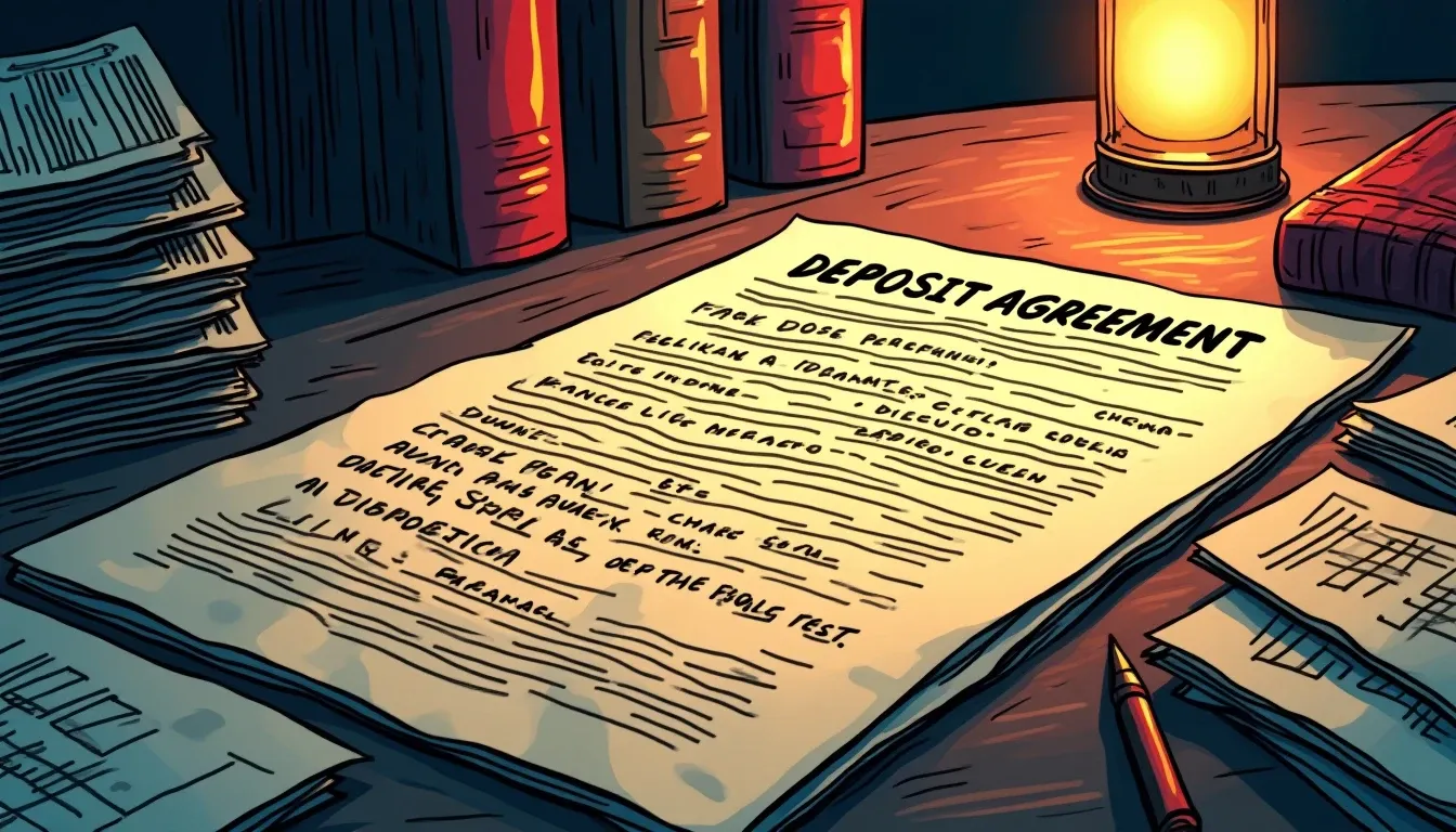 Deposit contract with amendment terms highlighted alongside parameter change notices