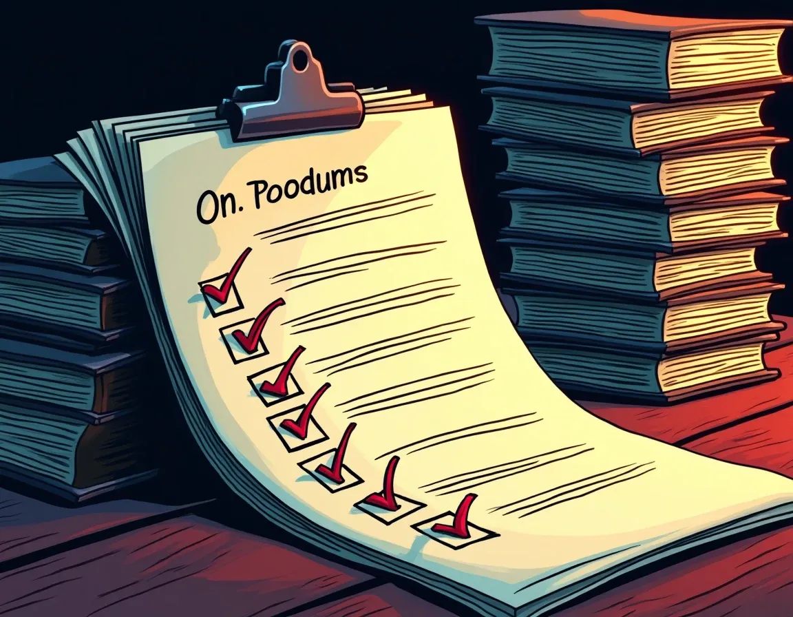 Monthly DeFi protocol audit checklist with governance forums and parameter tables displayed
