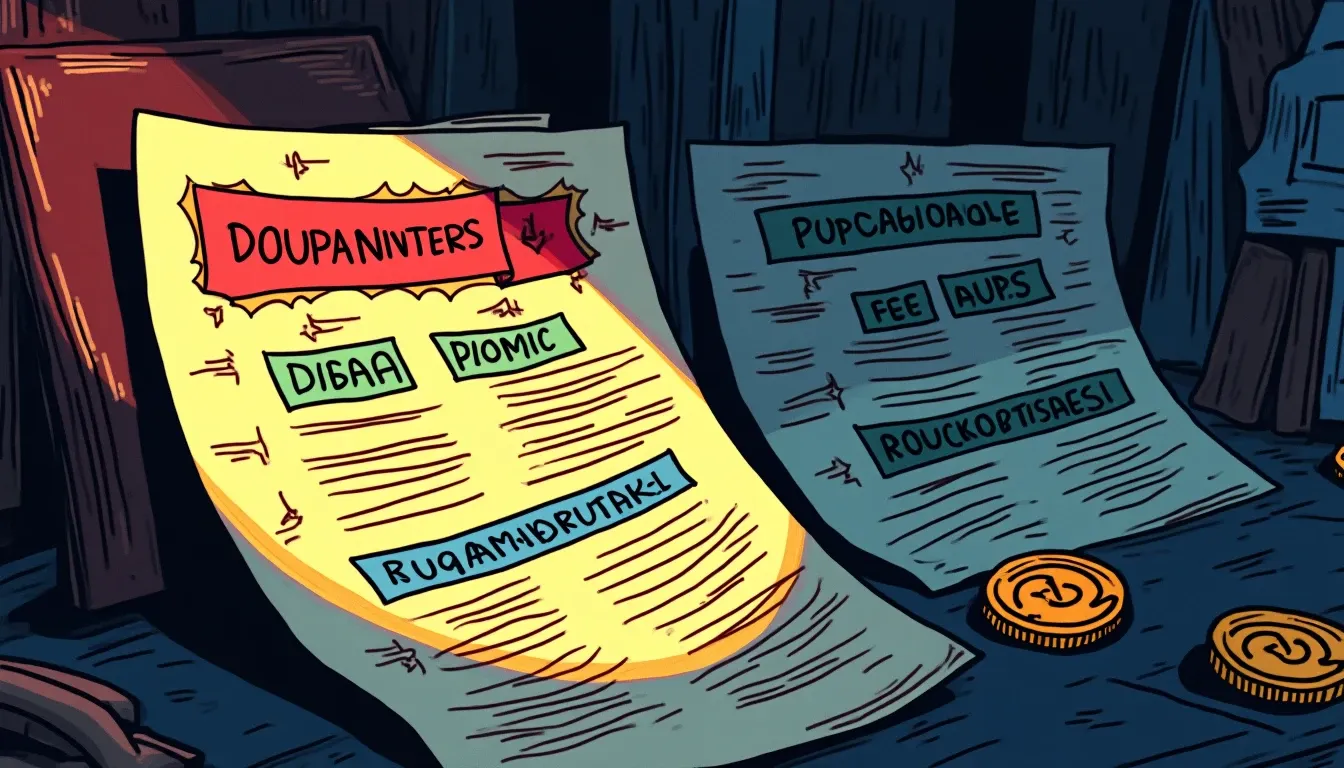 Governance documents showing protocol parameter changes and fee modifications