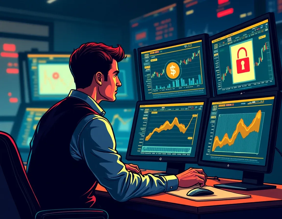 Security analyst monitoring blockchain wallet movements and liquidity pool withdrawals on multiple trading screens