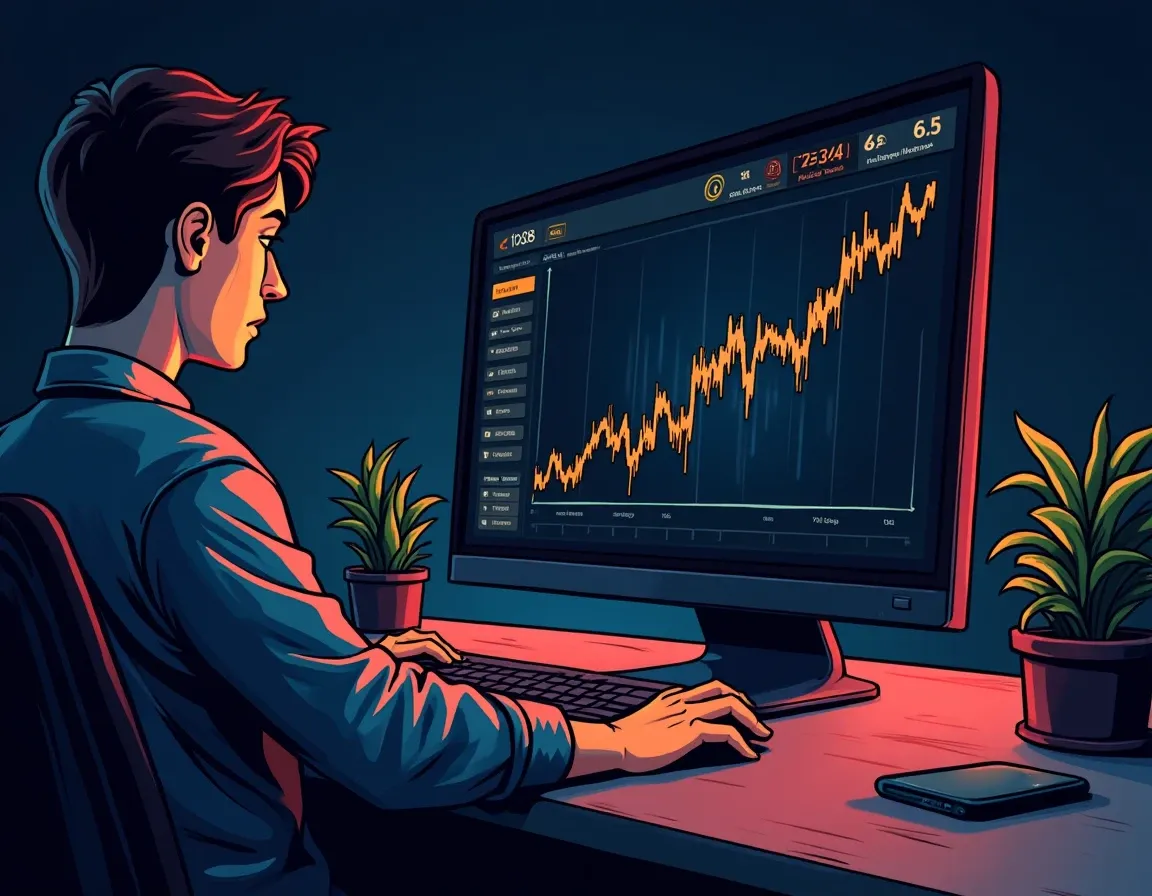 Financial dashboard showing stable yield rate trending within predictable range over time