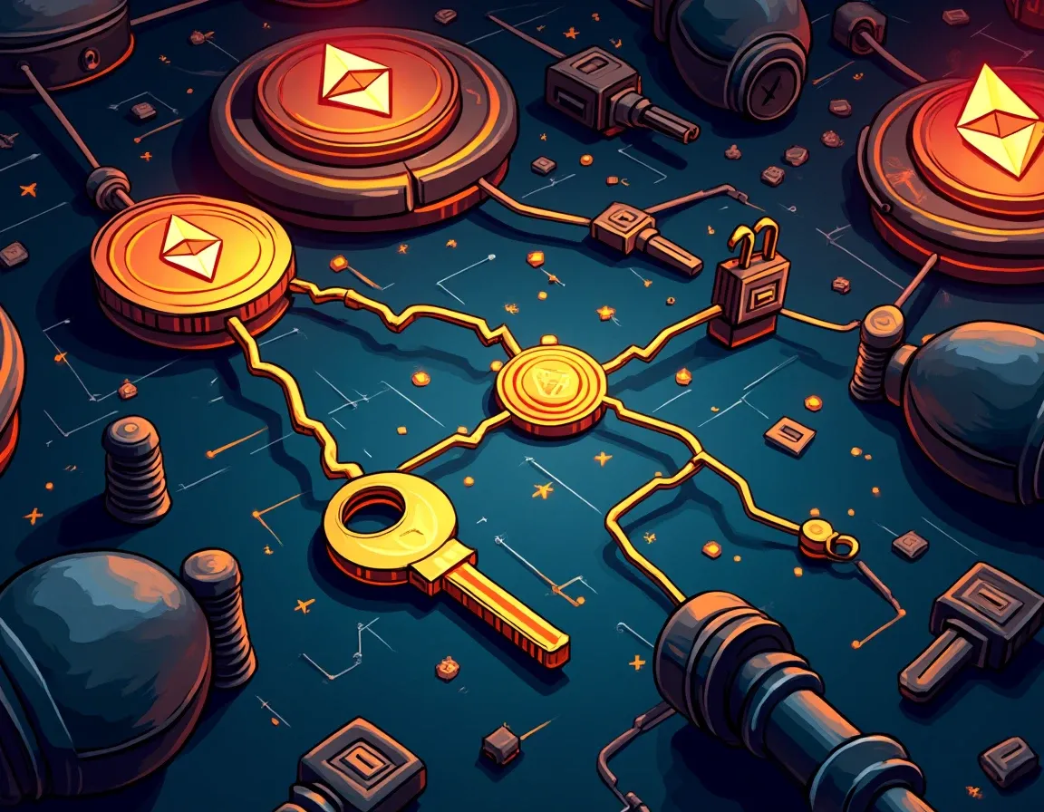 Validator keys connected to multiple security protocol layers through cryptographic chains