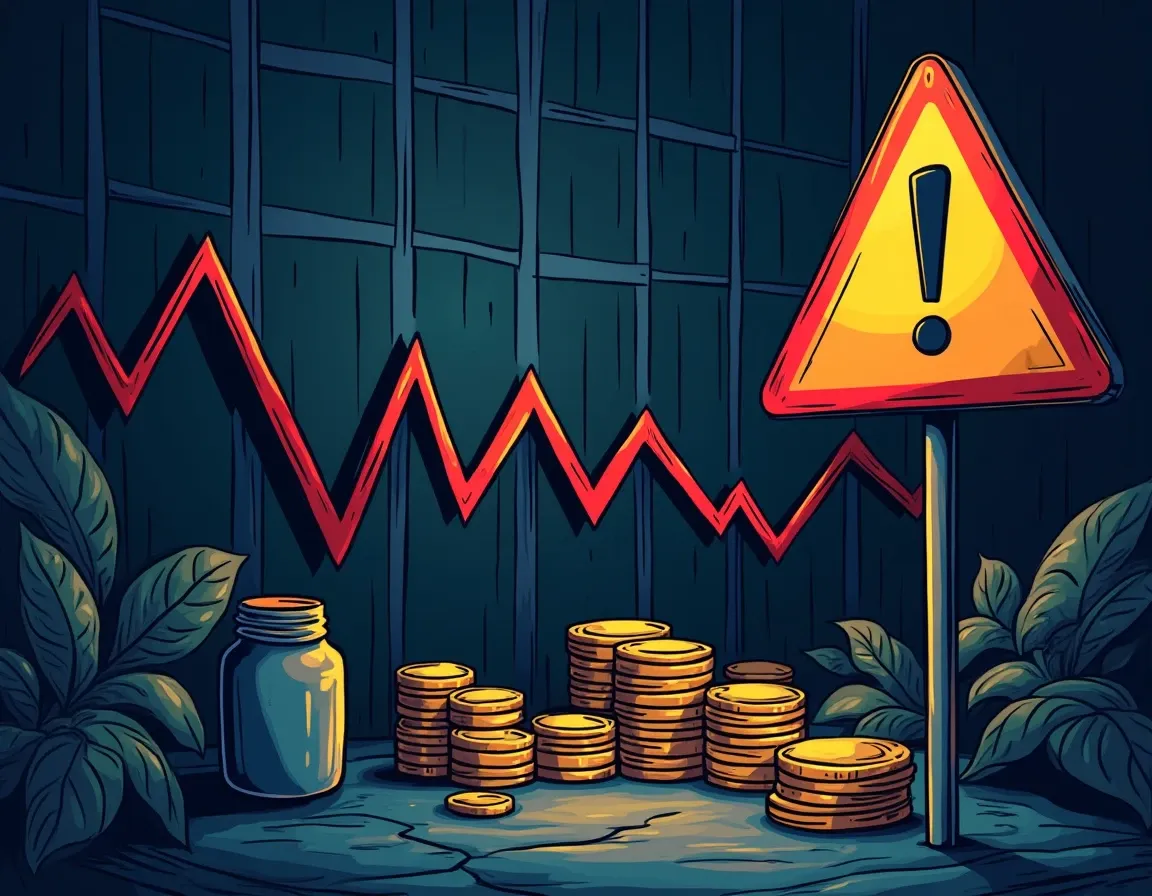 Visual representation of red flags in cryptocurrency yield showing unsustainable APY patterns