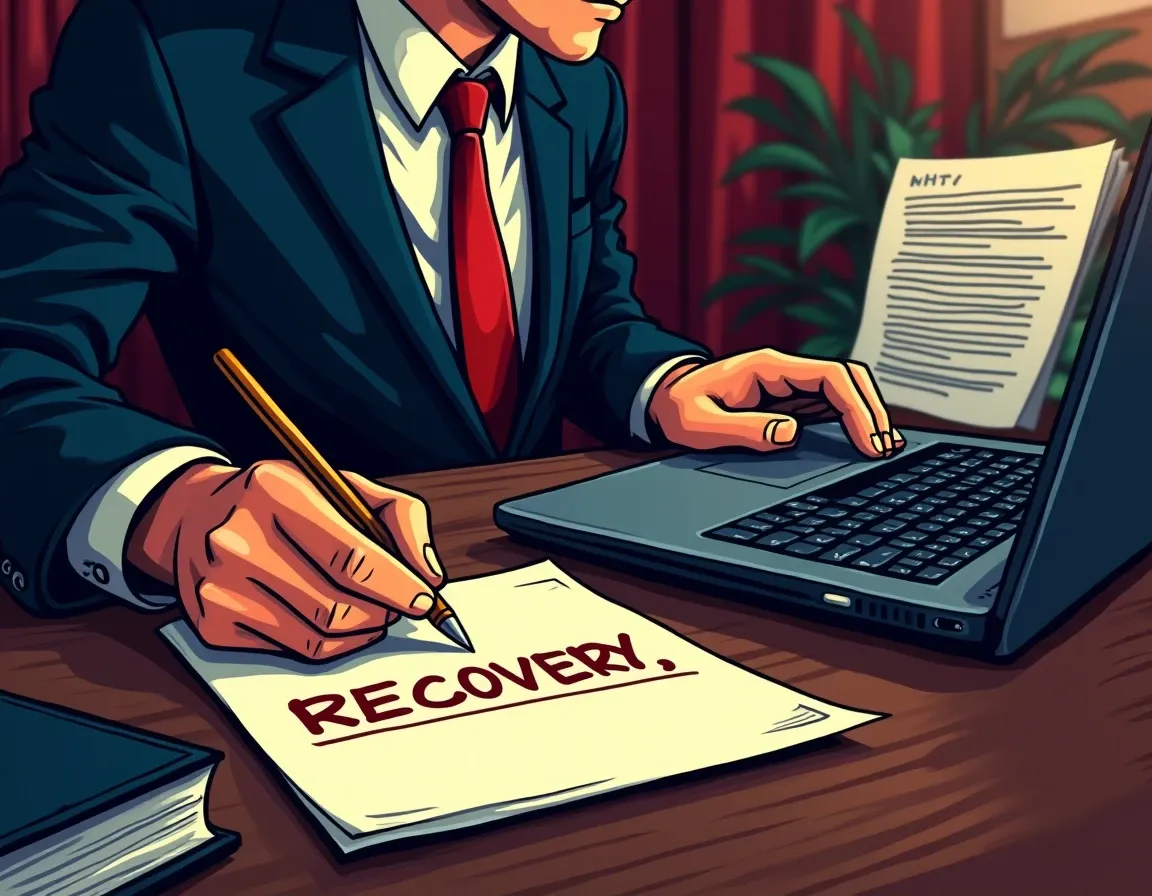 Person writing seed phrase on paper next to laptop for secure wallet backup