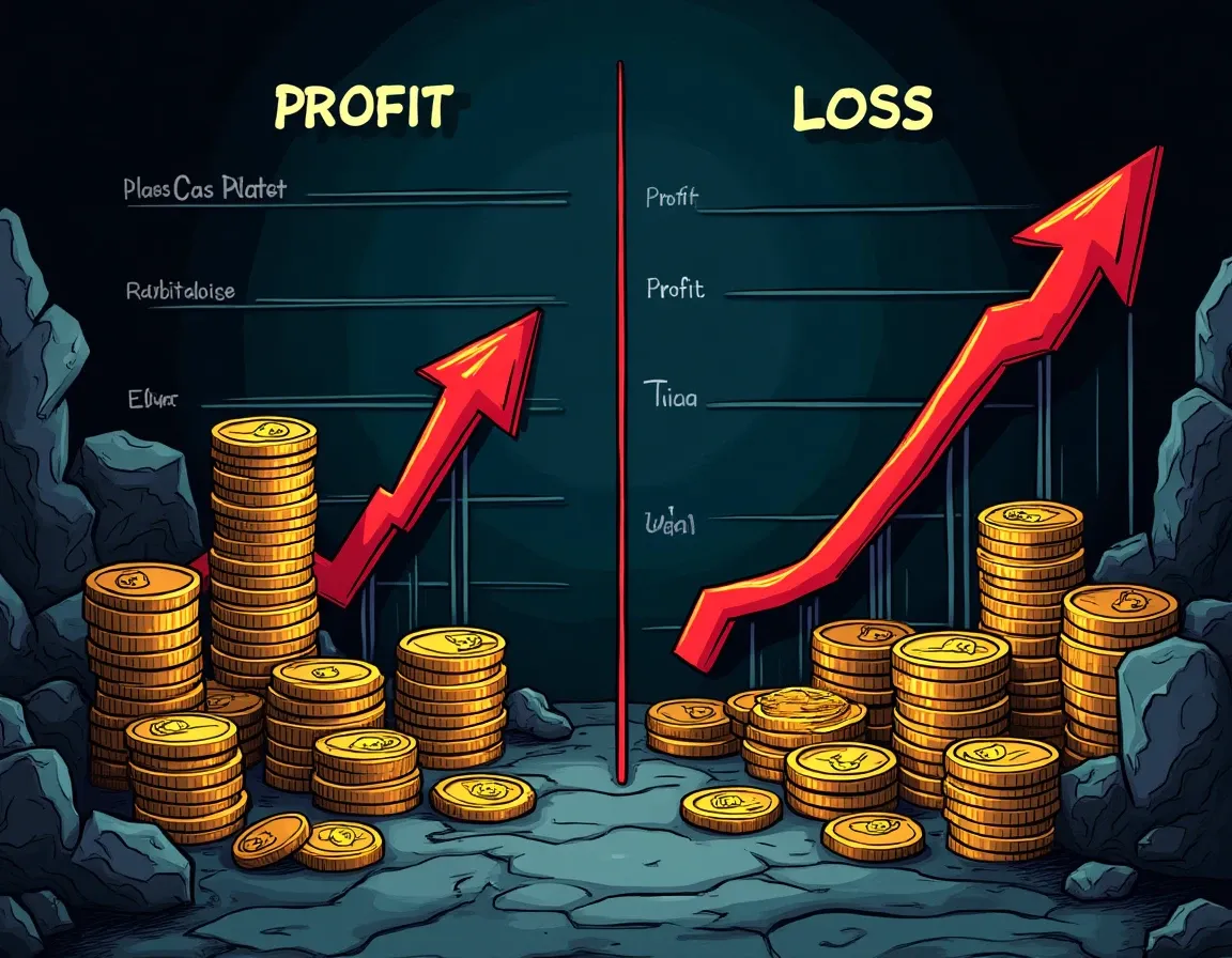 Financial comparison chart displaying year-one net returns after fees for different blockchain networks