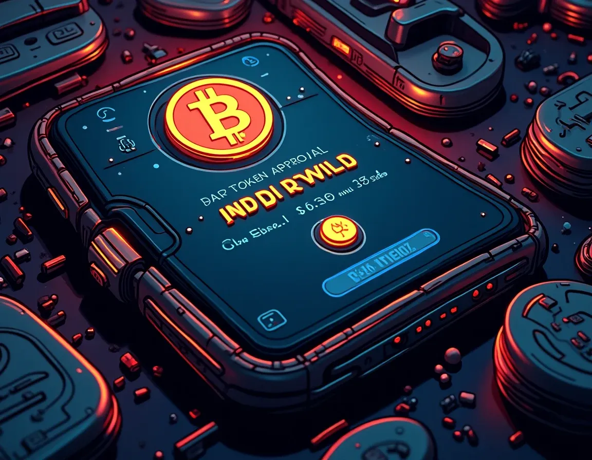 Ledger hardware wallet touchscreen showing clear signing interface for token approval transaction