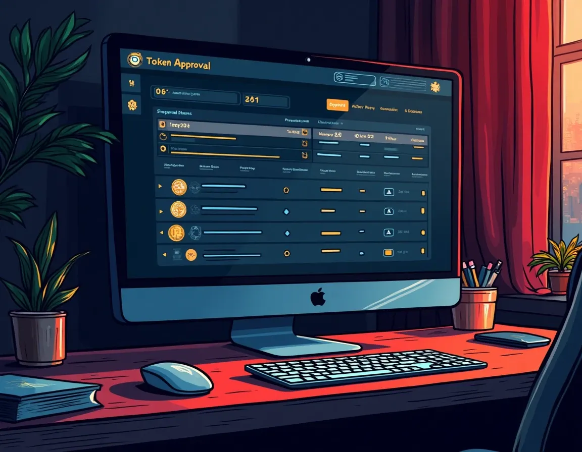 Token approval revocation dashboard displaying active smart contract permissions across multiple blockchain networks