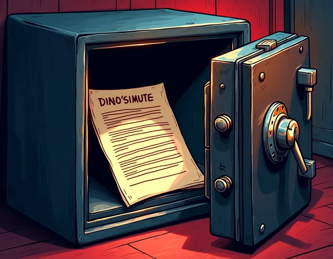 Bitcoin seed phrase written on paper inside a fireproof safe