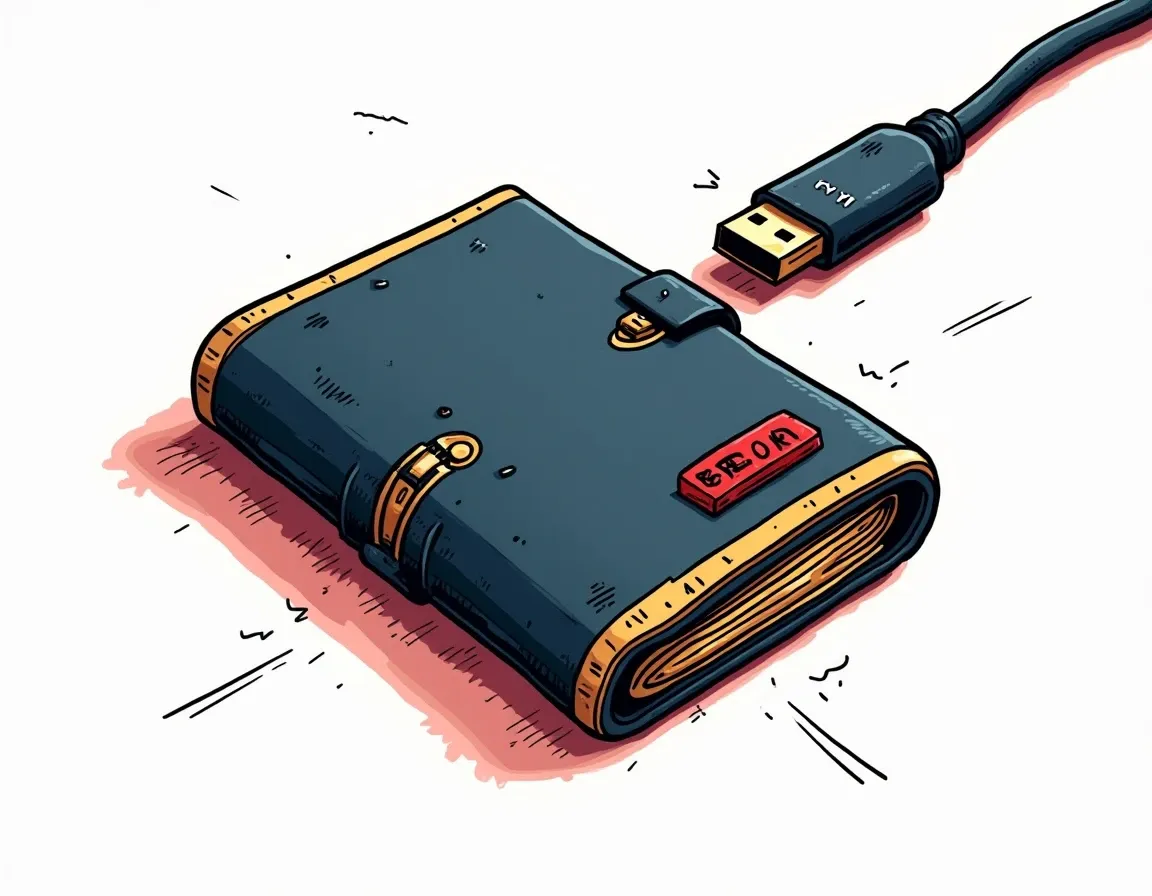 Bitcoin hardware wallet device with USB connection