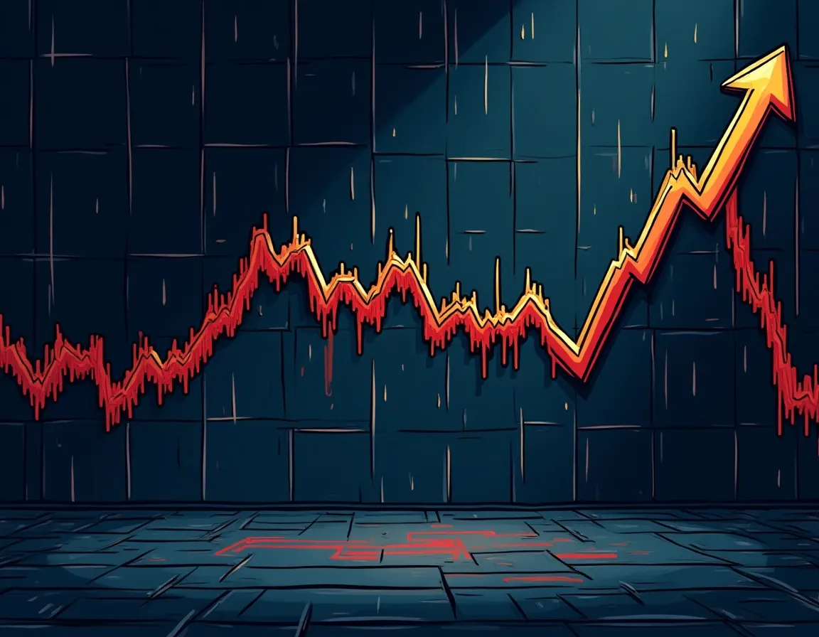 Diagram illustrating automated market maker rebalancing mechanism as token prices diverge from initial ratio