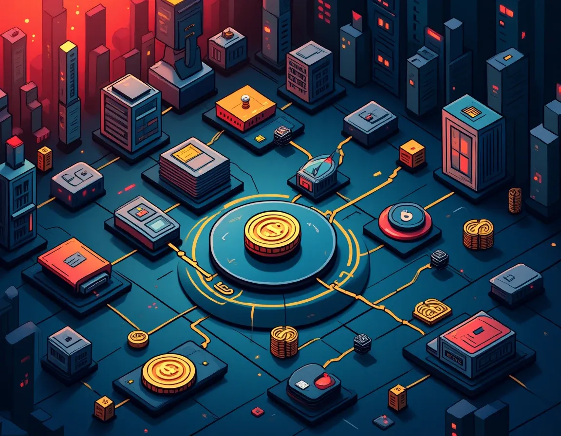 API integration diagram connecting exchanges, wallets, and blockchain nodes