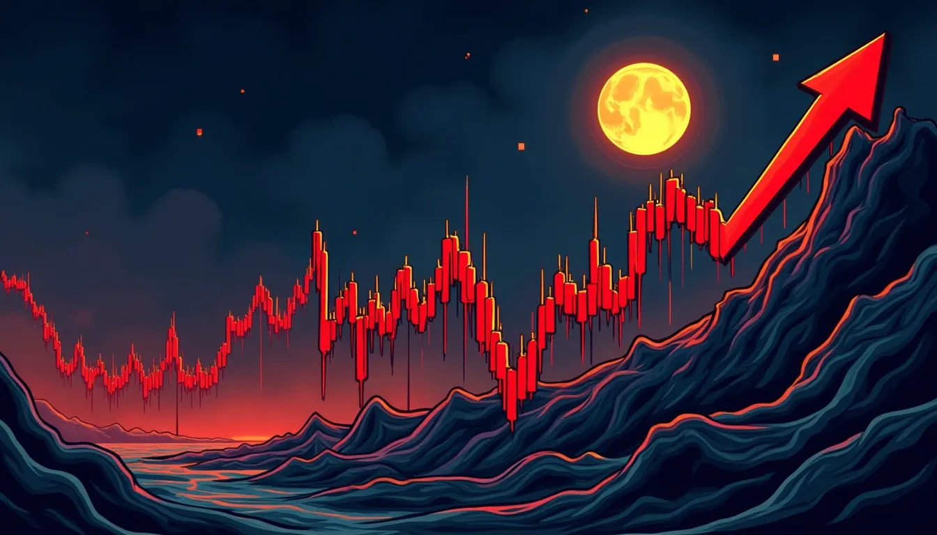 Cryptocurrency token price chart showing extreme downward volatility and rapid collapse