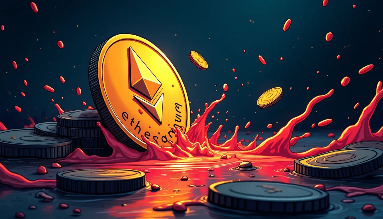 Ethereum with liquid staking derivative tokens flowing around it