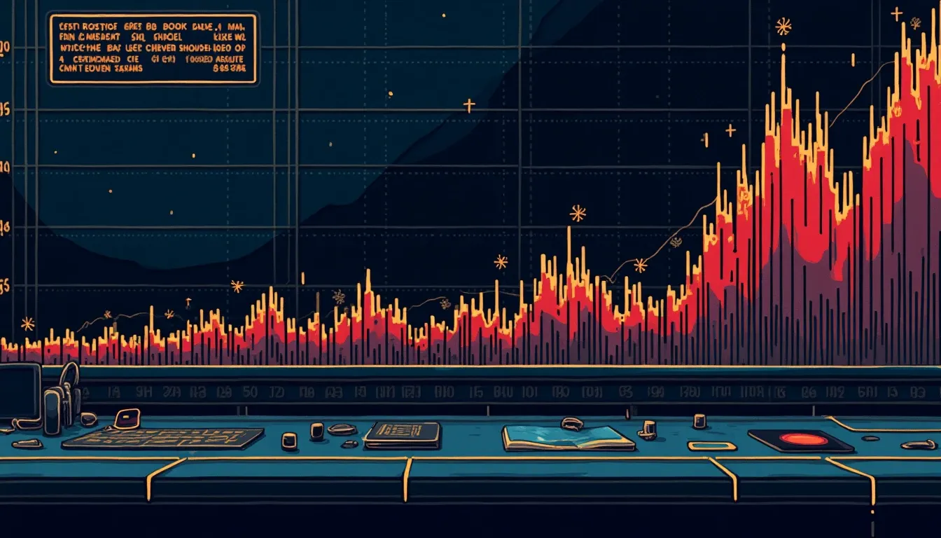 Order book depth visualization showing liquidity thinning at price extremes