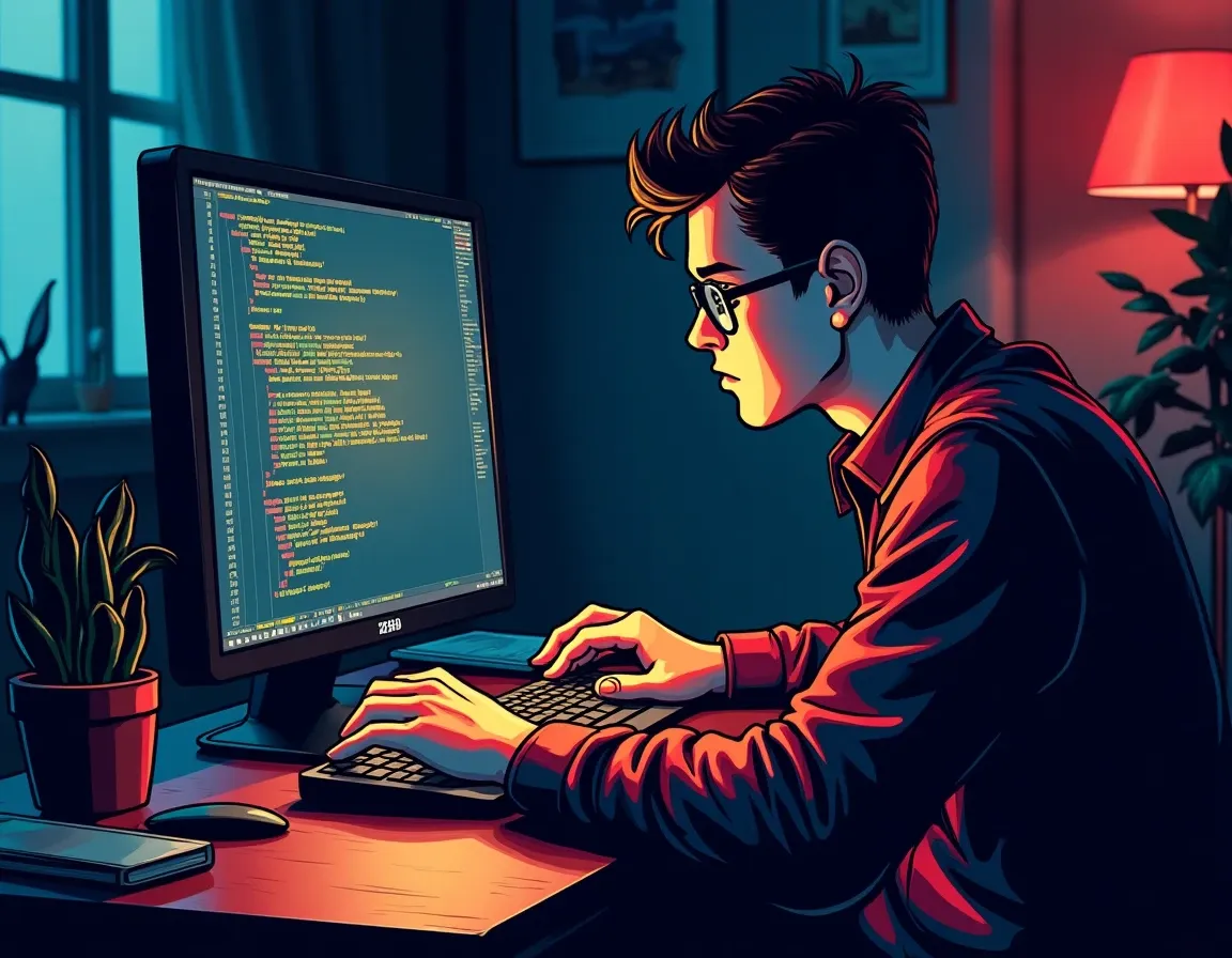 Developer verifying smart contract code for security vulnerabilities and ownership privileges