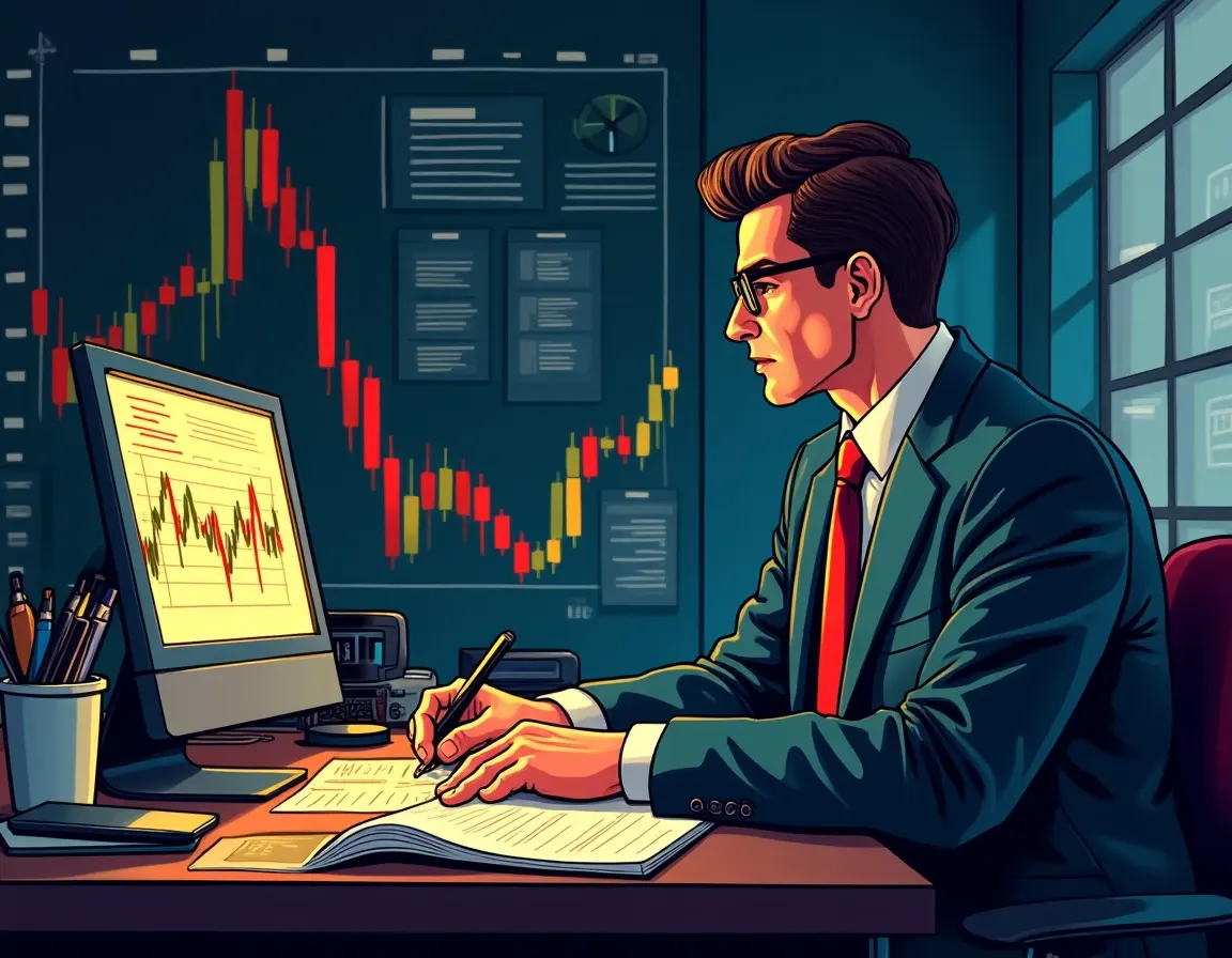 Risk manager analyzing lending market positions, oracle feeds, and collateral quality data on multiple monitors