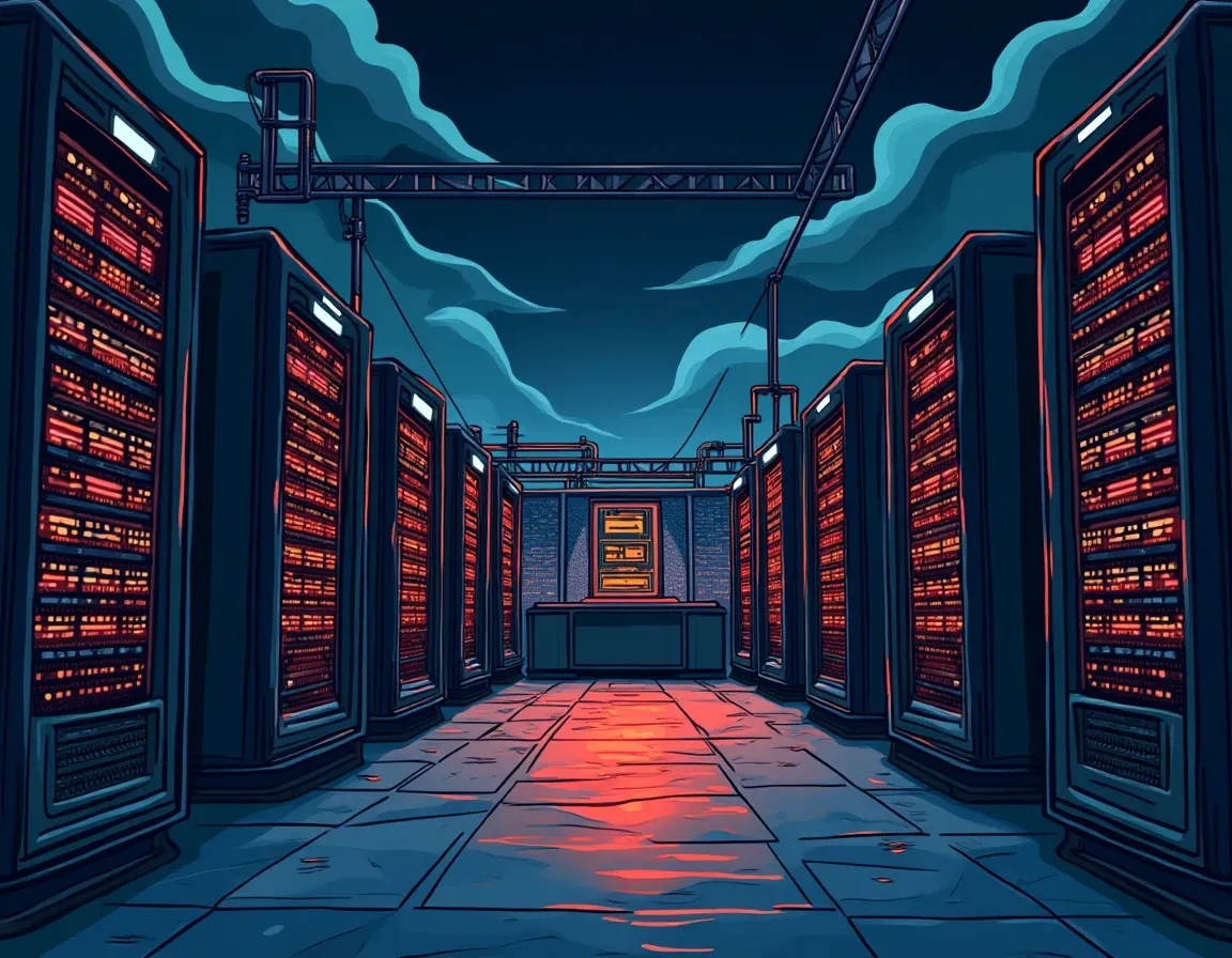 enterprise cloud infrastructure with data center servers representing IBM blockchain integration