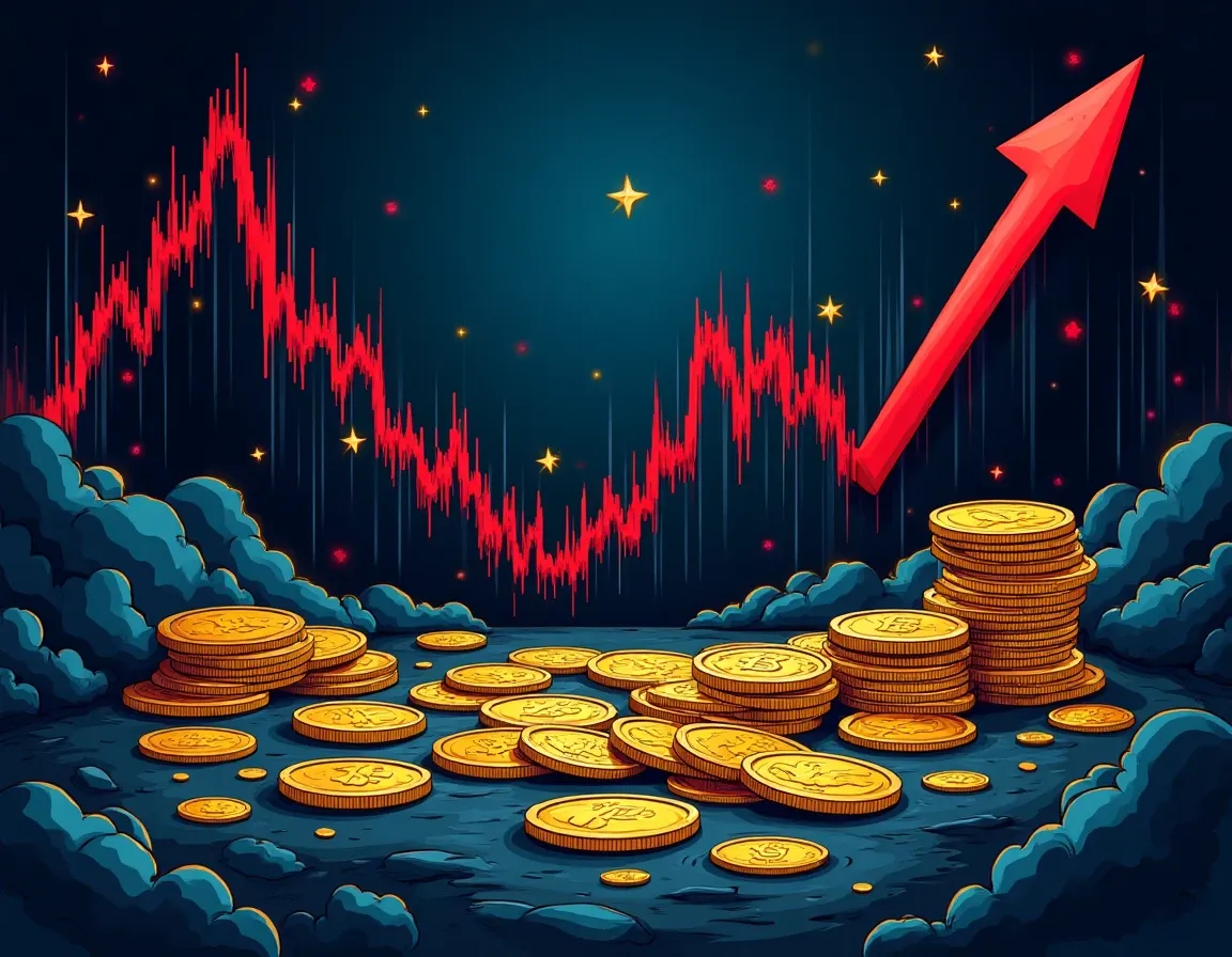 Volatile cryptocurrency market showing rapid price swings and liquidation risk