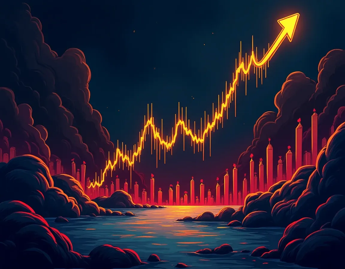 price chart showing Quant's 65 percent rally over 30 days with volume surge