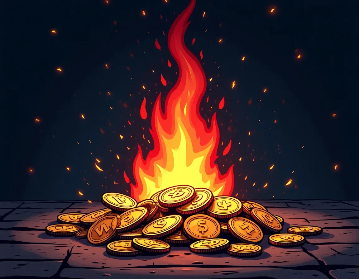 Visual representation of Uniswap fee switch token burn deflationary mechanism reducing UNI supply