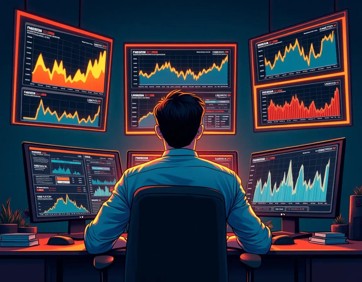 Cryptocurrency trader monitoring liquidation risk and volatility in privacy coin markets