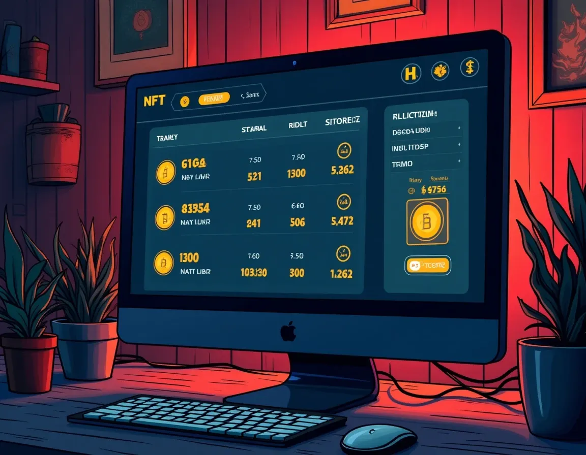 NFT marketplace interface displaying trait rarity rankings and premium pricing data for collection analysis