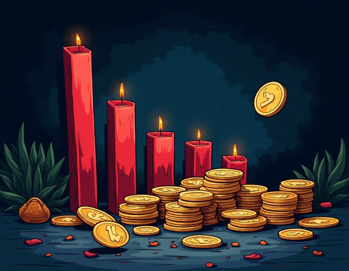 Empty digital wallets and depleted reward pools showing declining play-to-earn token distributions