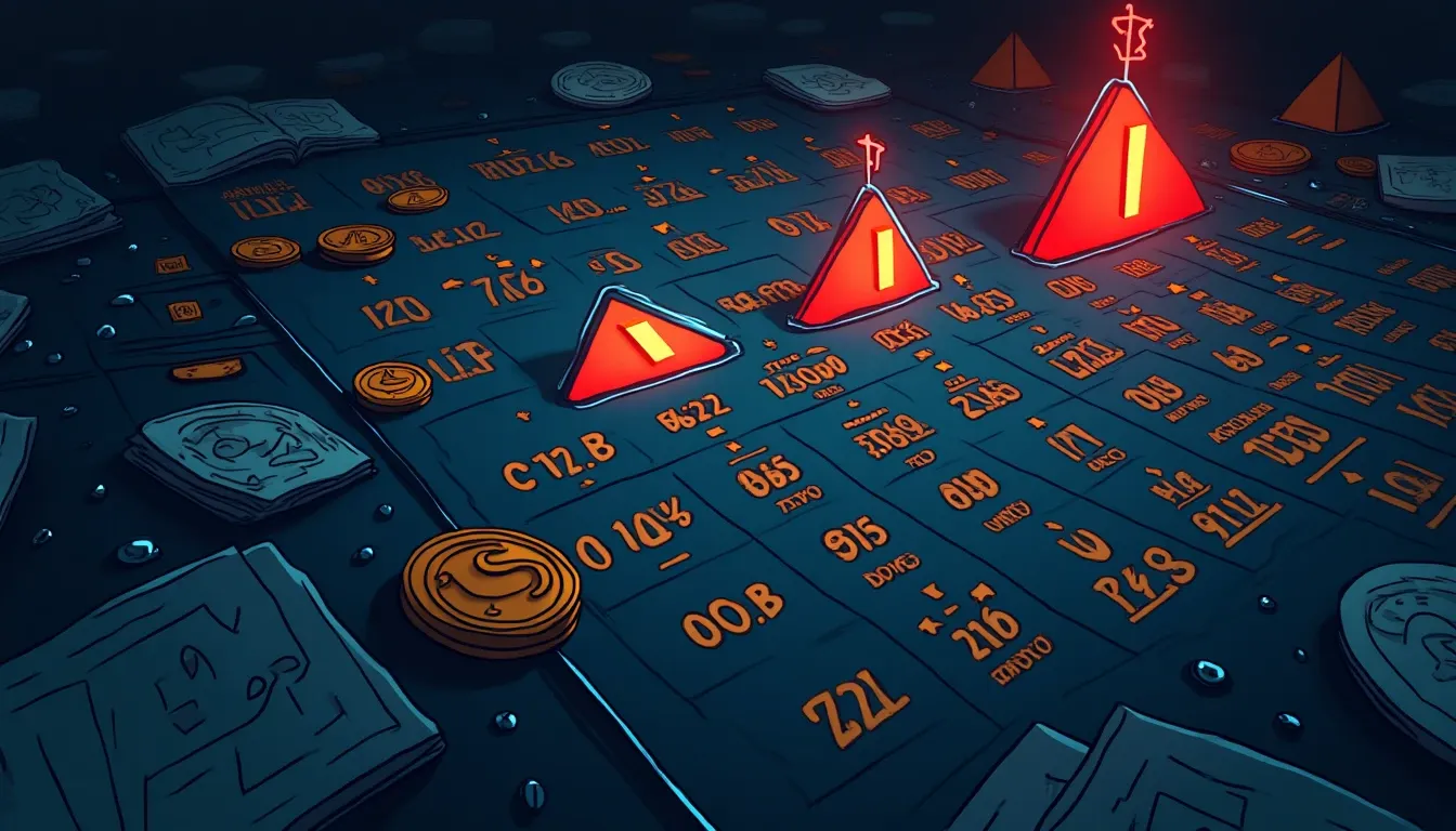 Data table showing missing yield tracker entries with alert indicators beside protocol symbols