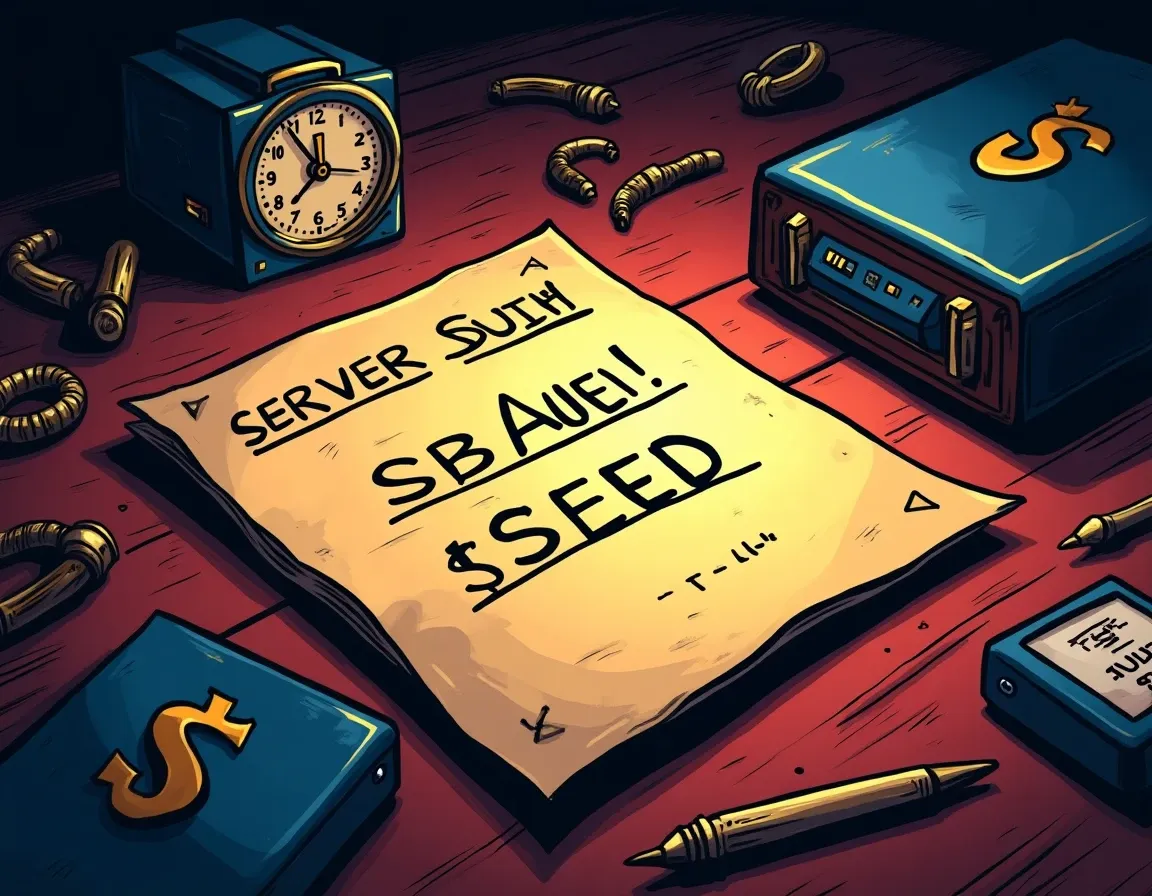 Printed cryptographic server seed hash and client seed value showing the commit-reveal mechanism data structure