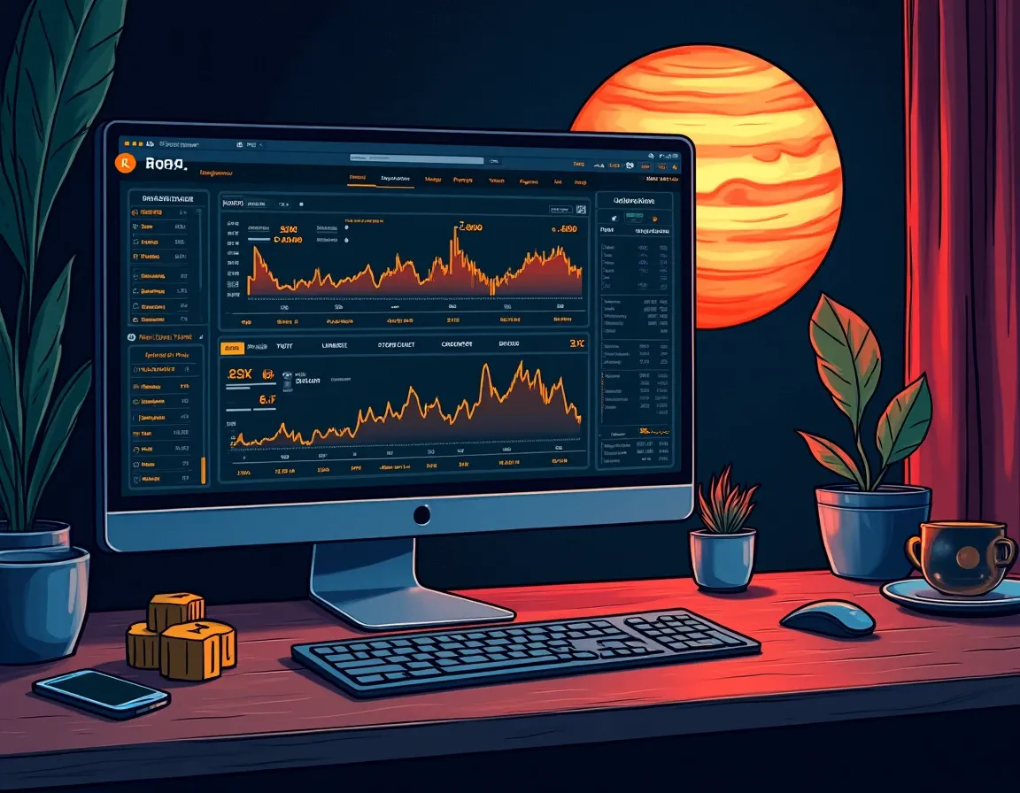 Jupiter DEX aggregator dashboard displaying Solana trade volume and liquidity routing