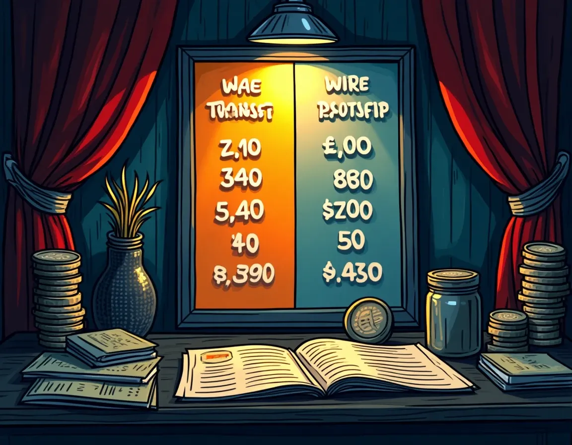 Payment method fee comparison showing ACH free, wire at ten to thirty dollars, card at three to five percent