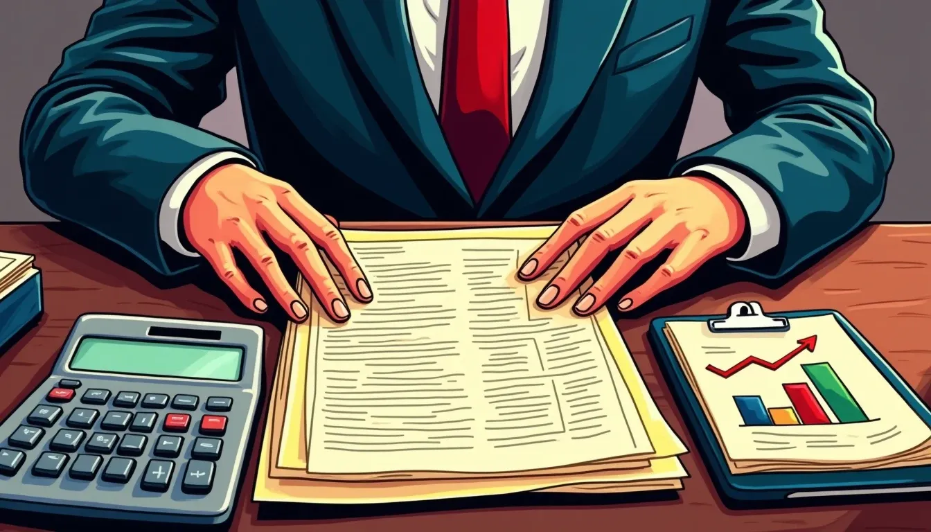 Financial documents and calculator on desk representing yield comparison analysis