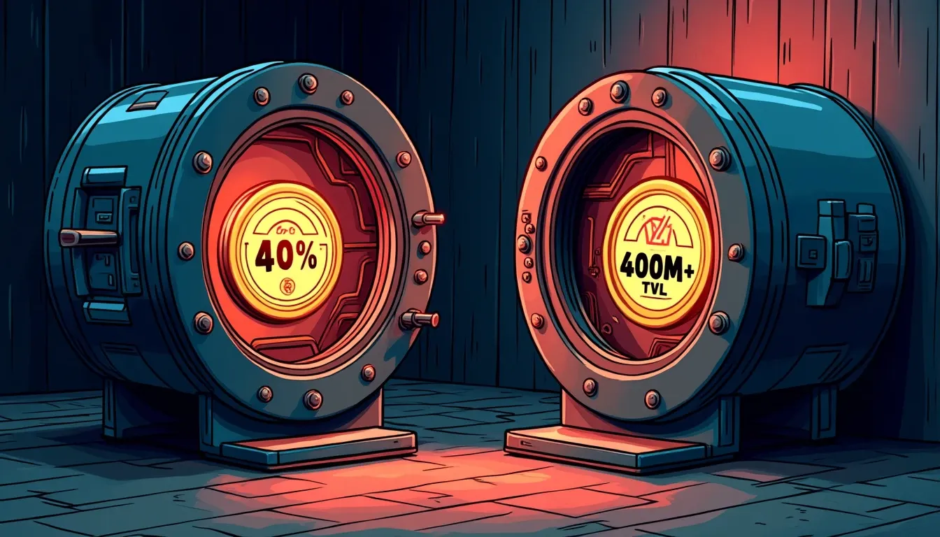 Dual stablecoin vaults displaying 4%+ yields with $400M+ total value locked