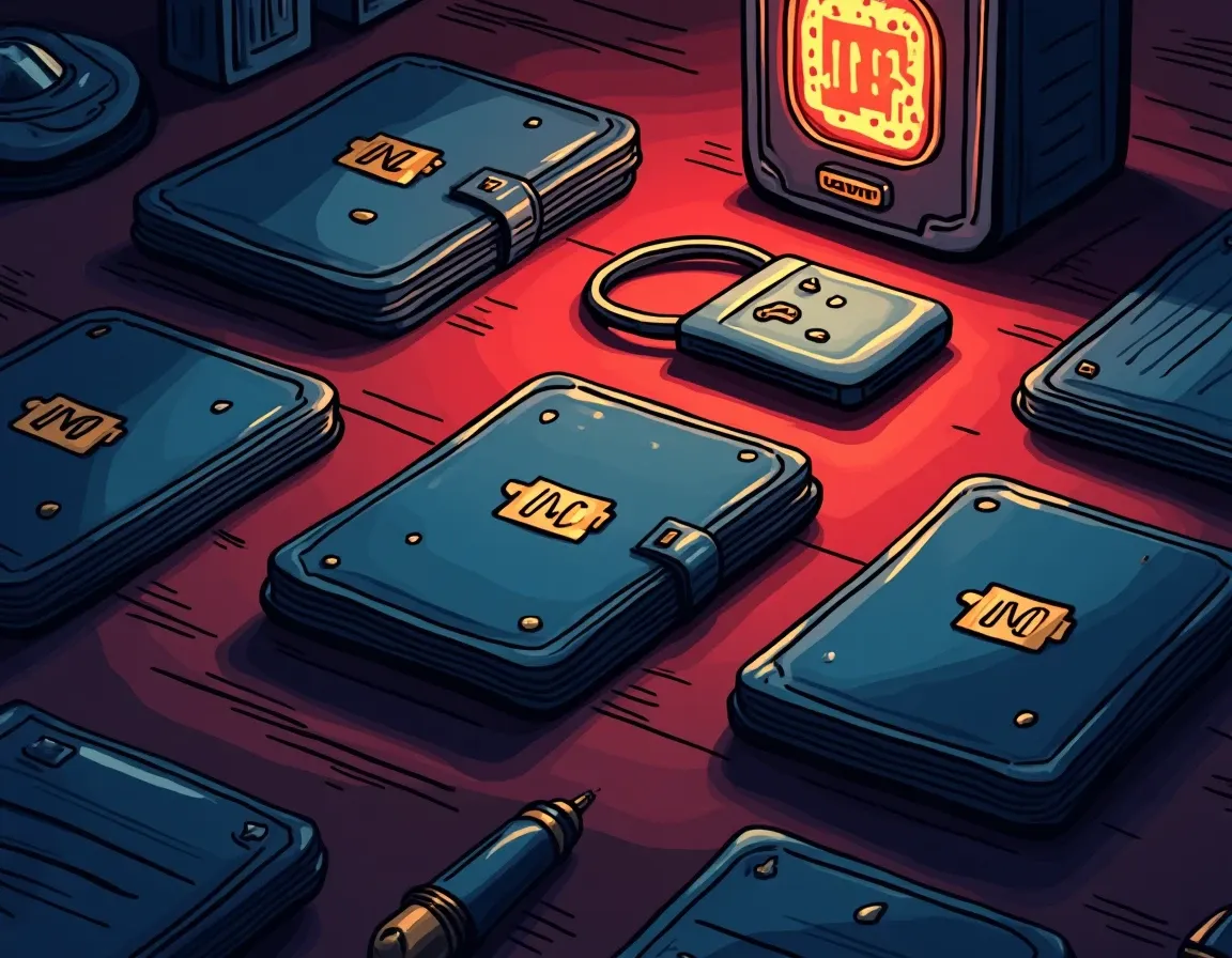 Tangem backup cards showing identical private key storage across multiple physical devices