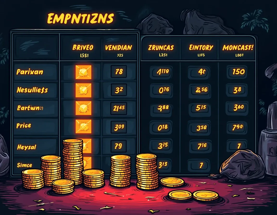 Token pricing tiers and vesting schedule comparison chart displaying entry price differences