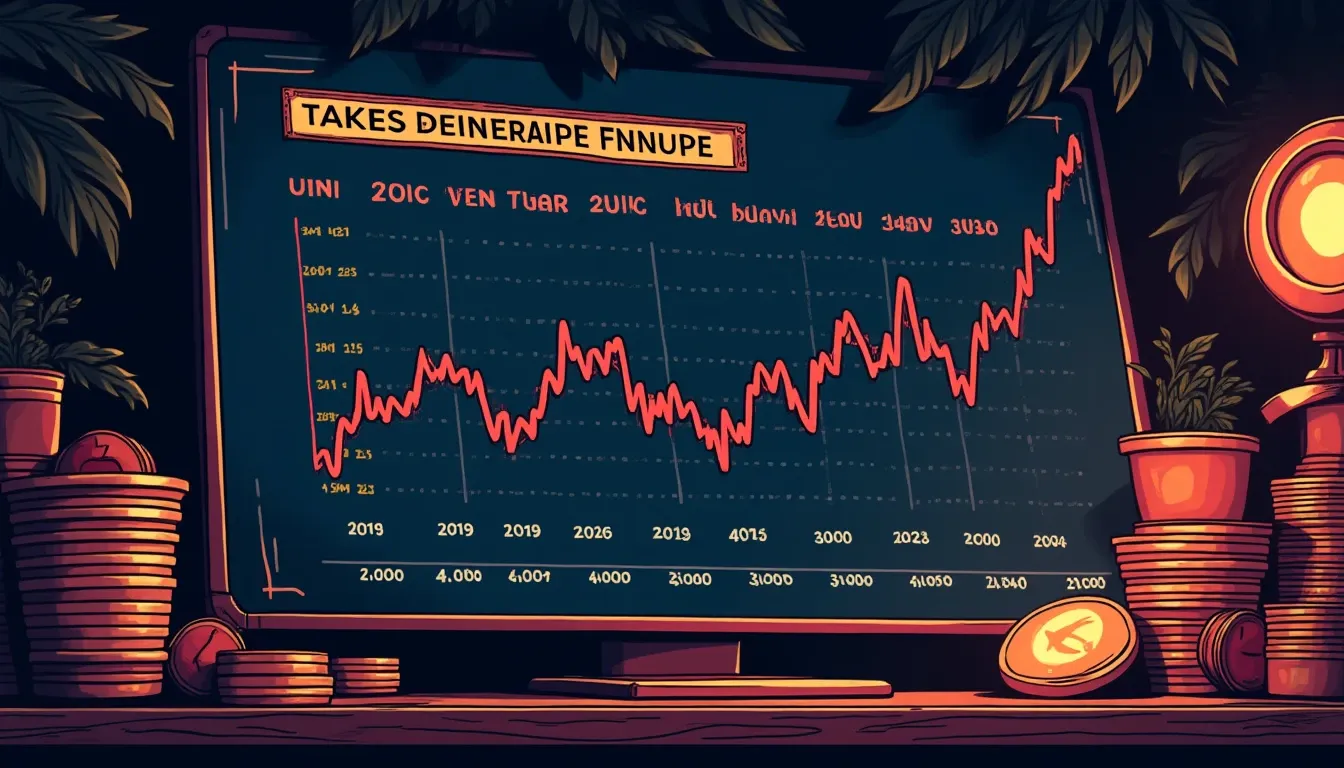 Token vesting calendar with price chart showing unlock dates and corresponding volume patterns